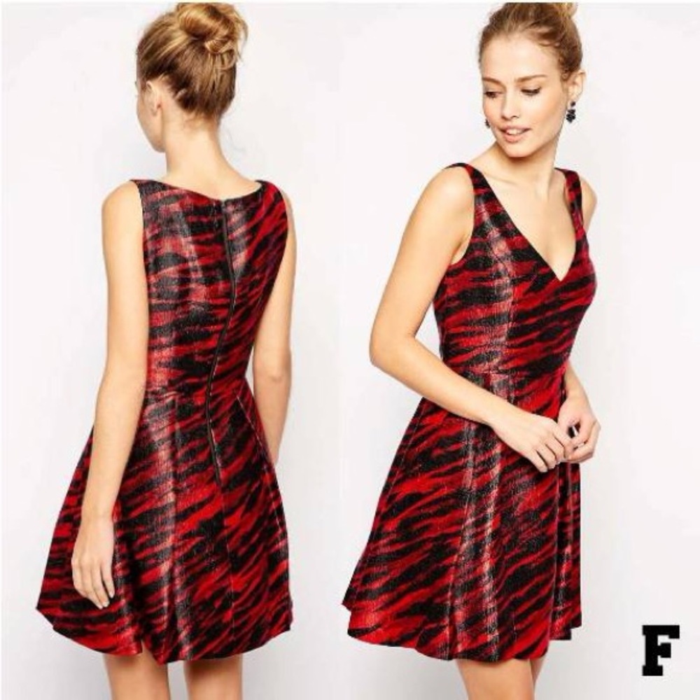 French Connection Red and Black Mini Dress